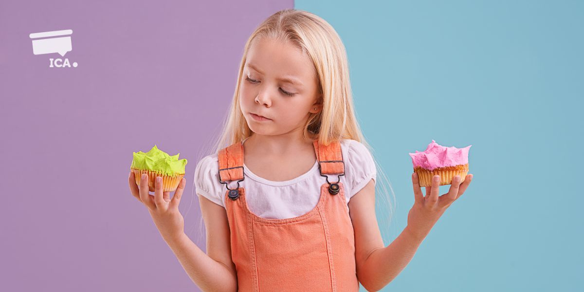 i should vs. i like - child holding cupcake
